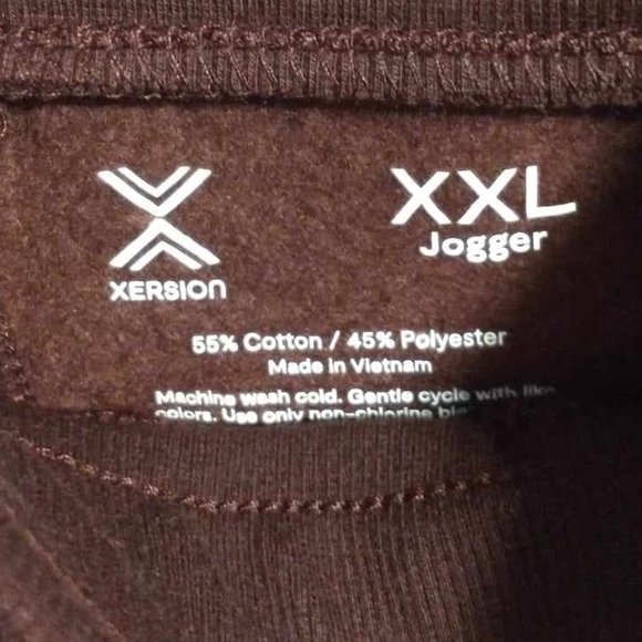 XERSION Women's mens jogger sweatpants XXL burgundy Brown midrise W-005 - Picture 4 of 4